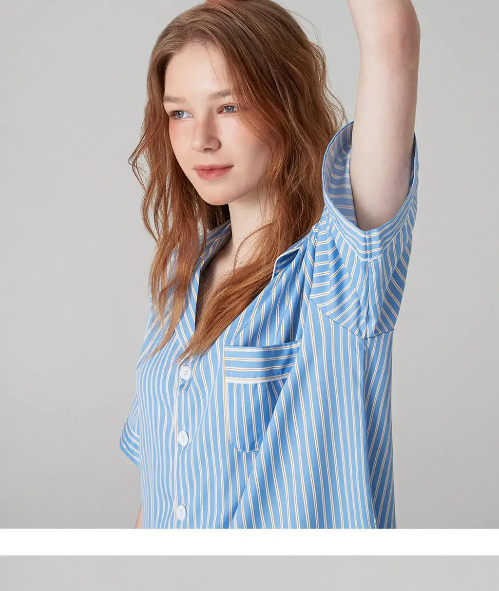 [해원 PICK] 도씨 실크핏 마리나 반팔 커플 잠옷 세트 상세페이지 14